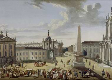 Historical City Square Painting