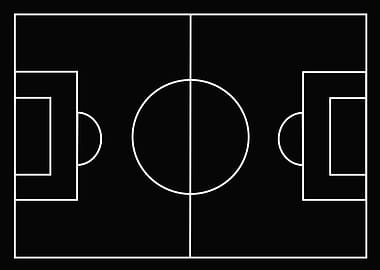 Soccer Field Minimalist Black and White