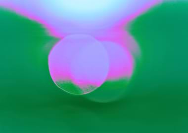 Abstract Green and Pink Spheres
