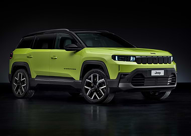 Lime Green Jeep Compass Front View