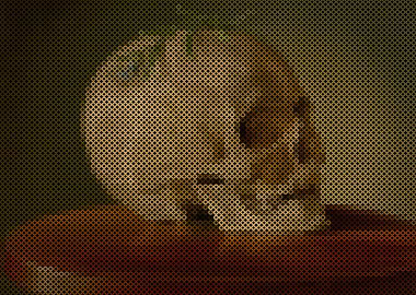 Still Life with a Skull and a Forget Me Not
