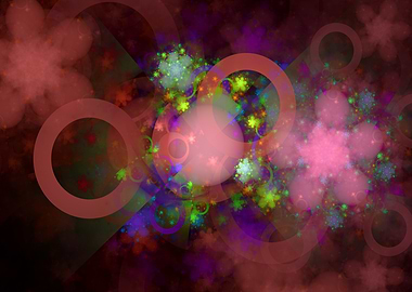 Happy Abstract Floral Rings