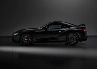 Sleek Black Toyota Supra Side View