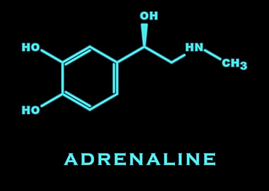 Adrenaline Chemical Structure in Blue