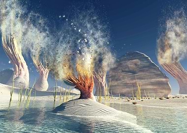 Alien Landscape with Strange Flora