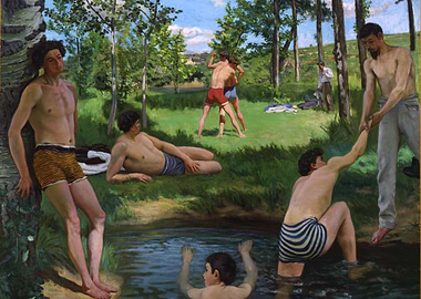 Bathers at Asnières painting by Seurat