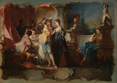 Rococo Era Courting Scene Painting