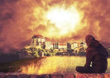 Contemplation by the River and Castle