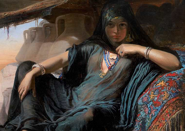 Orientalist Woman in Repose Painting