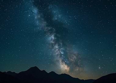 Milky Way over Mountain Range