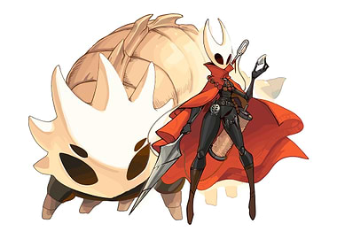 Hornet and Pale Lurker from Hollow Knight