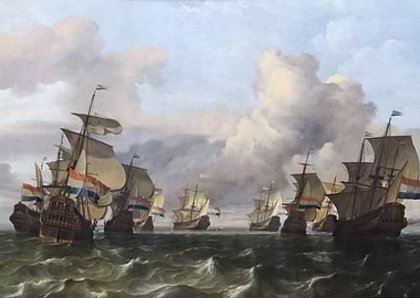 Dutch Fleet at Sea Painting