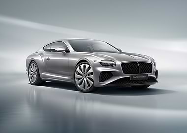 Silver Bentley Continental GT Studio Shot