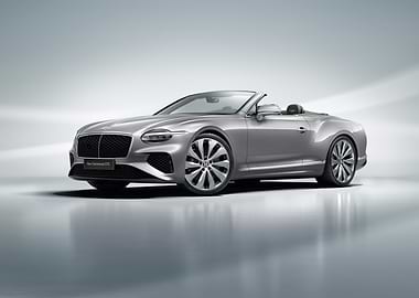 Silver Bentley Continental GTC Convertible