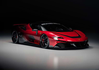 Red Ferrari SF90 Stradale Studio Shot