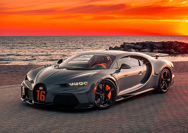 Bugatti Chiron by the Sea