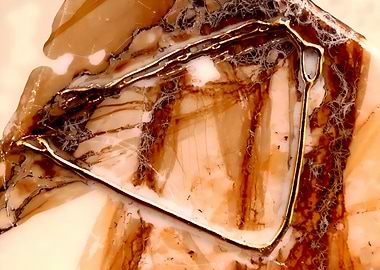 Abstract Porcelain #3 - Abstract Marble with Golden Inlay