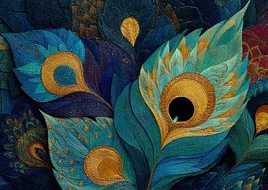 Peacock Feathers Abstract Art
