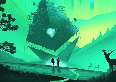 Green Landscape with Geometric Structure