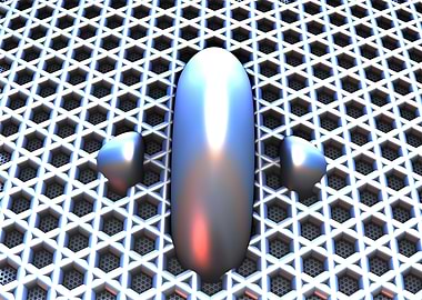 Bumpus - Abstract Metallic Shapes on Hexagonal Grid