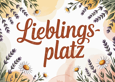 Lieblingsplatz floral watercolor illustration
