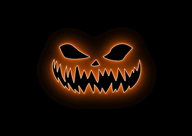 Glowing Halloween Pumpkin Face
