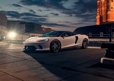 White McLaren Artura at Dusk