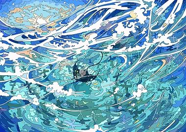 Ocean Depths: Stylized Underwater Scene