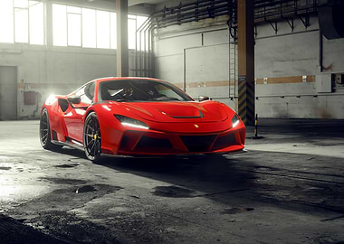 Red Ferrari in Industrial Setting