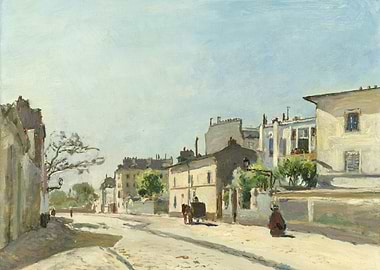 Impressionist street scene painting