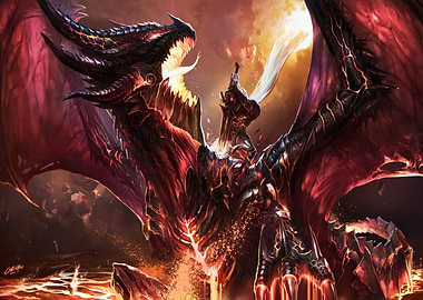 Fiery Dragon Fantasy Art