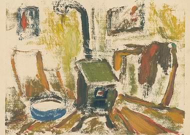 Abstract Interior with Stove Painting