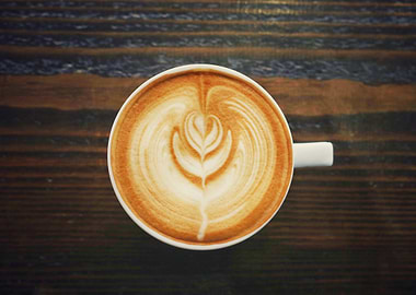 Latte Art Coffee Cup Top View