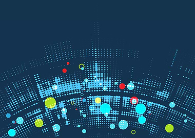 Abstract Dots on Blue Background