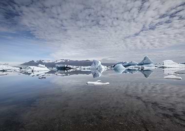 Icebergs in glacial lagoon, Iceland