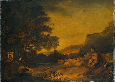 Pastoral Landscape with Shepherd and Flock