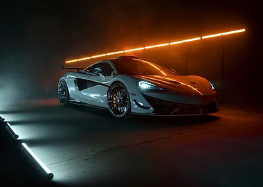 McLaren sports car in studio lighting