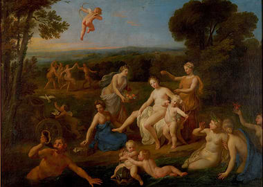 Classical Nude Figures in Landscape Painting