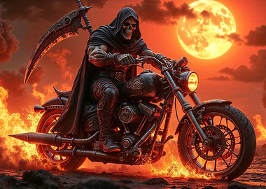 Grim Reaper on Motorcycle