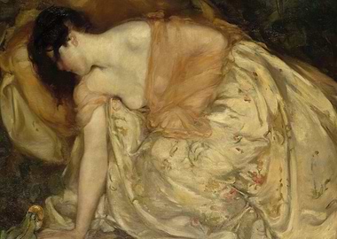 Woman in Floral Dress, Painting