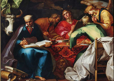 The Evangelist Writing, Oil Painting
