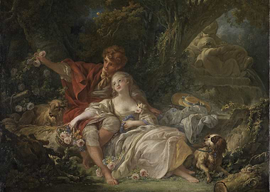 Pastoral Scene with Lovers and Dogs