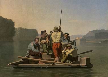 Raftsmen Playing Cards by Bingham Painting