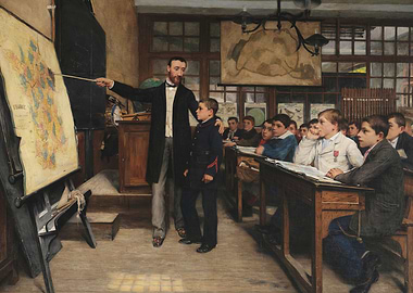 Classroom Scene with Teacher and Students