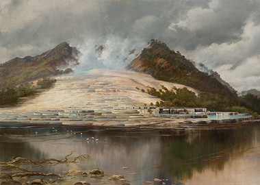 Pink Terrace, New Zealand Painting