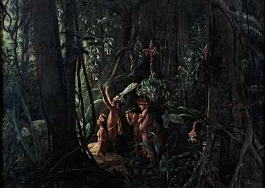 Indigenous People in a Lush Jungle