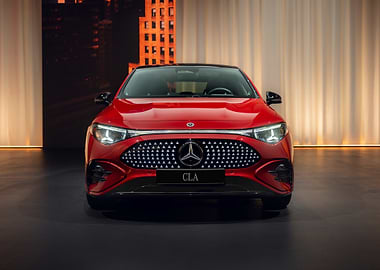 Red Mercedes-Benz CLA Front View