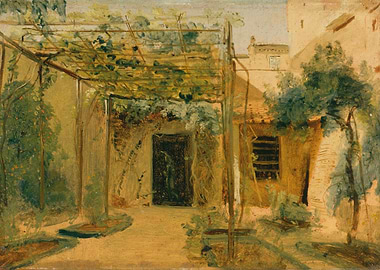 Courtyard with Pergola Painting