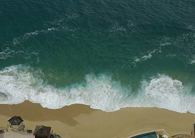 Aerial view of beach and ocean