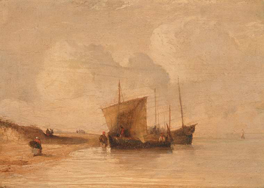 Boats on the Beach Painting